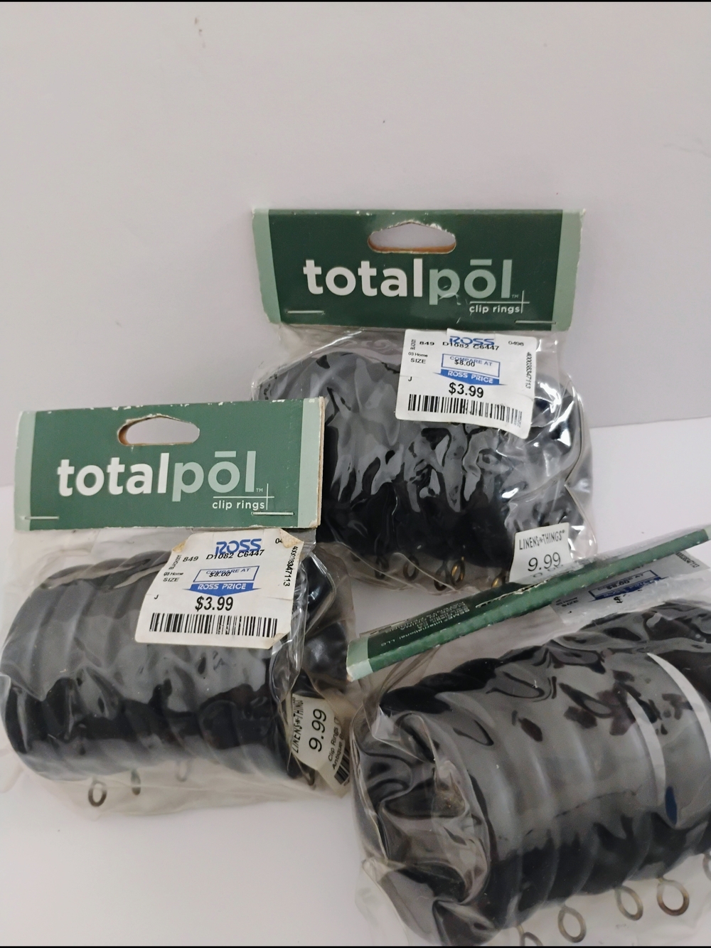 Black Wooden Curtain Rings With Eyelets 21 Pieces New Totalpol Rod 2.5" Circle